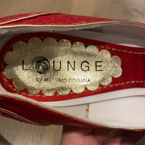 Lounge by Massimo Dogana red snake skin heels. Like new - Picture 3 of 7